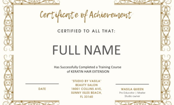Hair Extension Certificate